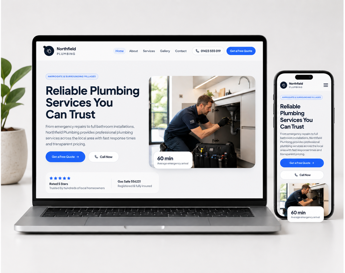 Northfield Plumbing demonstration website concept